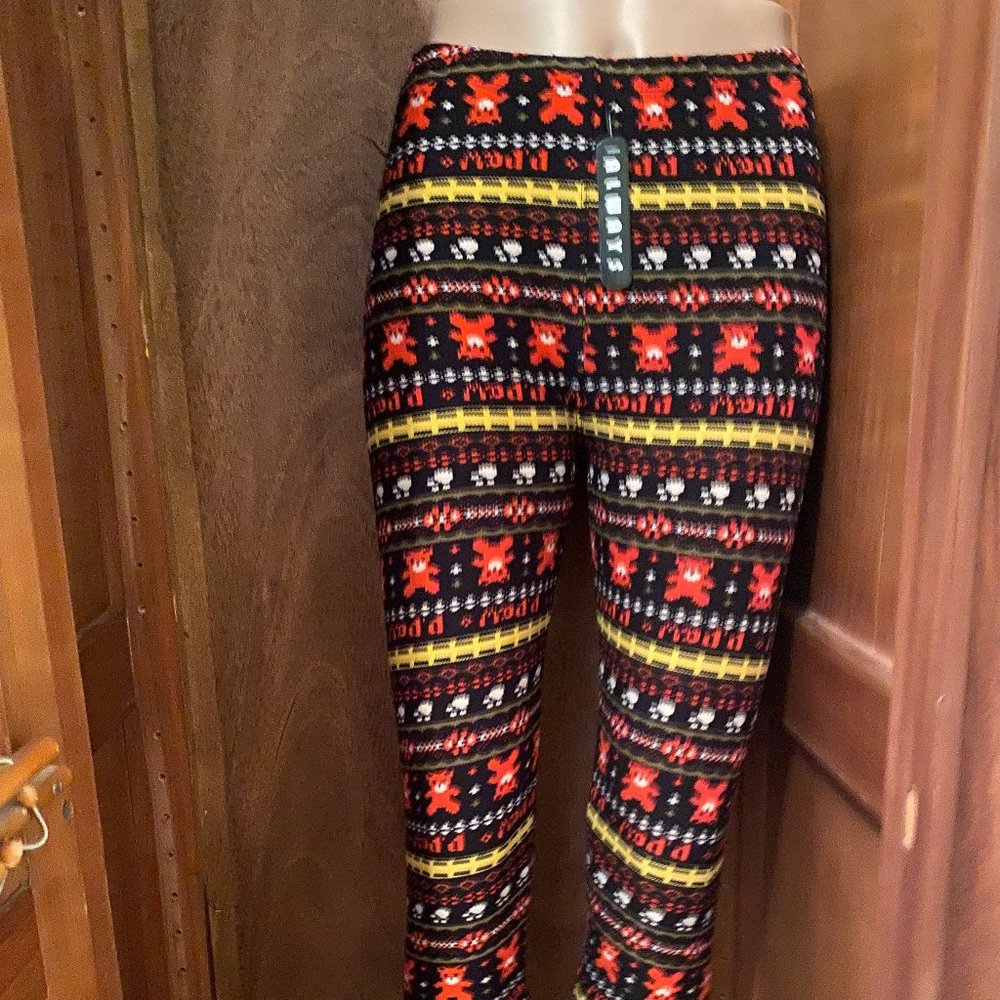 Novelty Leggings-Digital Bear Print